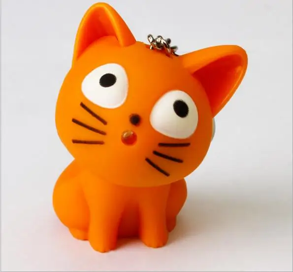 Милый брелок с изображением сыра кота со звуком Мяу kawaii led детский подарок
