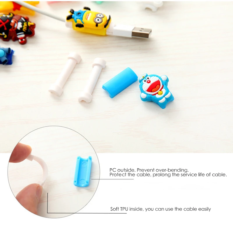 Cartoon Protector Cable Cord Saver Cover Coque for iPhone 8 Plus 4 4S 5 5S SE 5C 6 6S 7 X Xs Max XR For Funda case | Мобильные