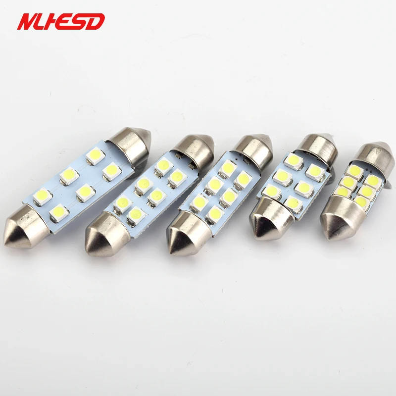 100 шт. 6 SMD лампа сигнальная гирлянда Внутренняя купольная светодиодная белая
