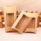 50Pcs new style DIY Clear Kraft Paper window Pillow Box 12.5x8x2cm 12.5x7.5x2cm 16x7.8x2.4cm Black KraftBlack Pvc Clear Box