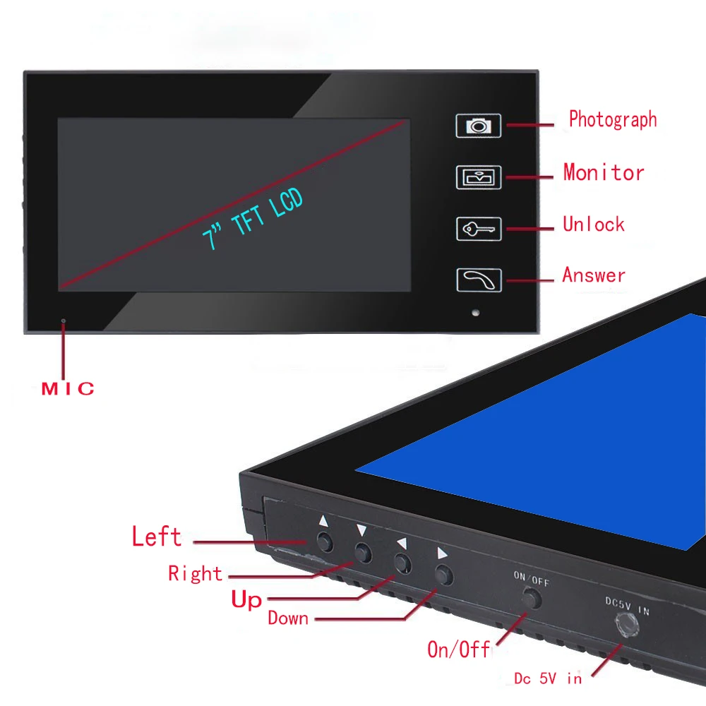 SmartYIBA 2 4G 7 &quotTFT беспроводной видеодомофон домофон дверной звонок домашняя камера