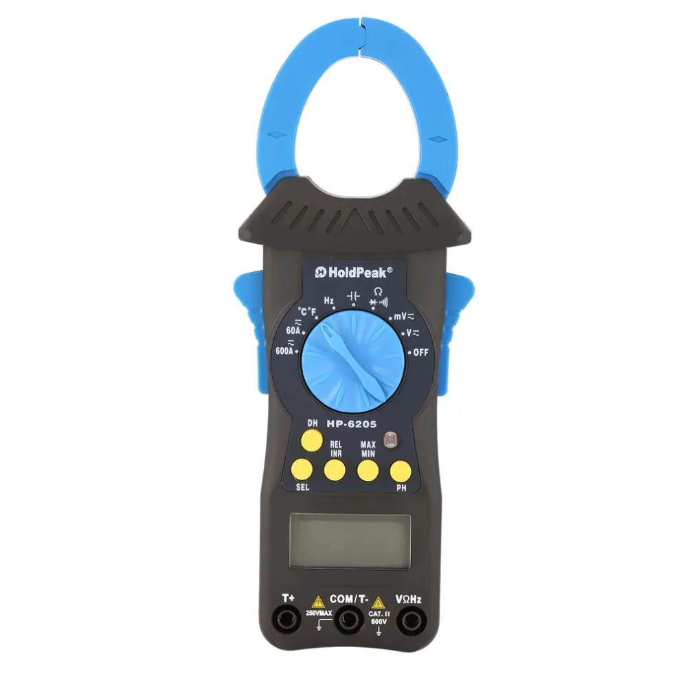 HoldPeak hp 6205 цифровой зажим электронный измеритель DC/AC True RMS двойной открытый