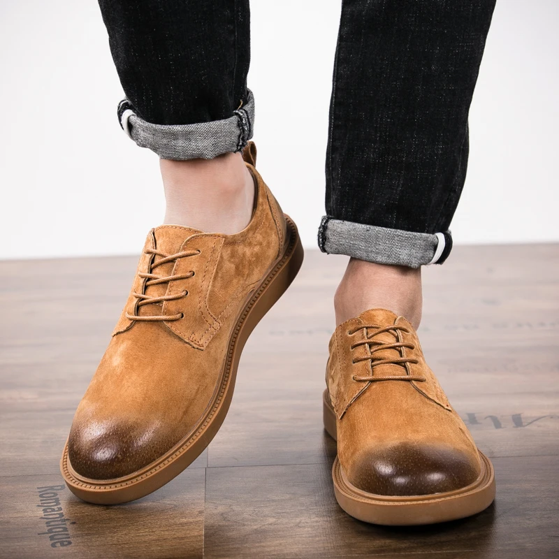 MOZOEYU Spring Autumn Mens Oxfords Shoes Handmade Italian Style Men Luxury Brand Cow Leather Lace-up Office Flats Footwear | Обувь