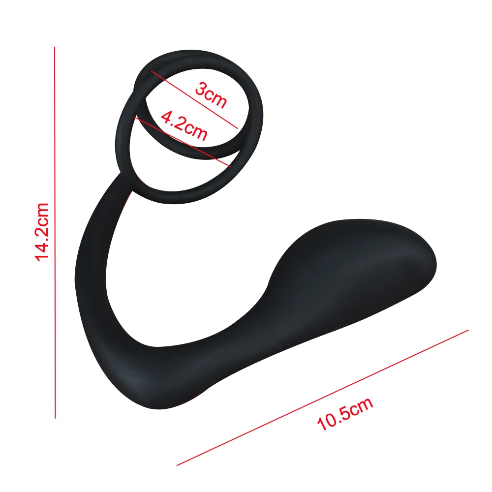 Мужской анус силиконовый массажер простаты с двойной задержкой кольцо для