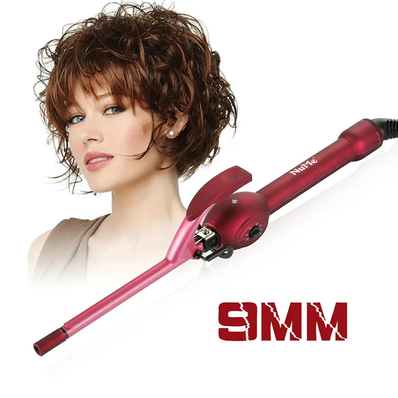 

9 mm Professional Hair Curler Men Super Fine Curling Irons Women Salon Ceramic Coating Wand Curlers Roller Beauty Styling Tools
