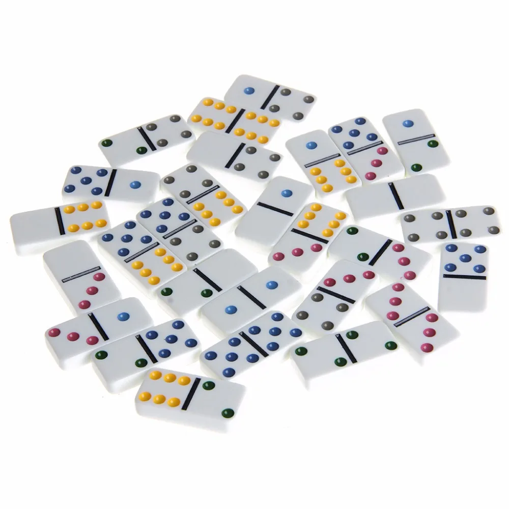 

Iron Domino Box Toy Game Set/28Pcs Travel Dominoes Ideal for Children Kids