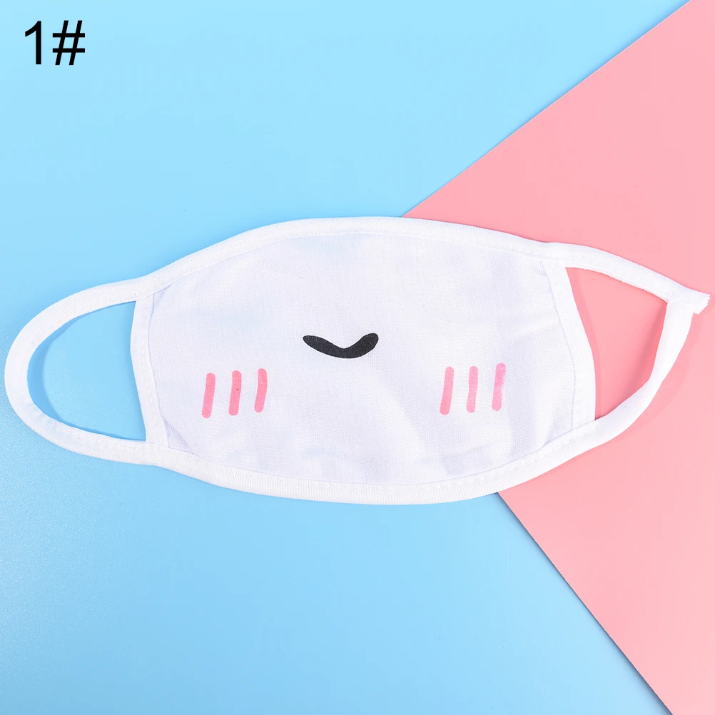 1 шт., Kawaii, противопылевая маска, Kpop, хлопковая маска для губ, милый аниме, мультяшная маска для лица, смайлик, маски Kpop