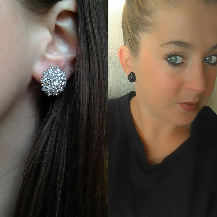 Роскошные большие клипсы с кристаллами OCESRIO для женщин круглые проложенные