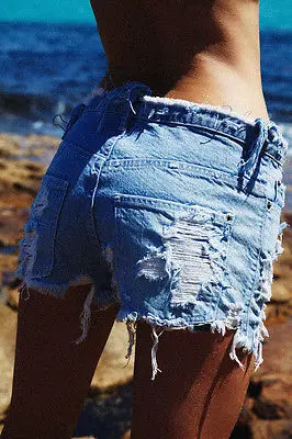 Женские стрейч выцветшие рваные Slim Fit узкие джинсовые шорты деним Мотобрюки|denim