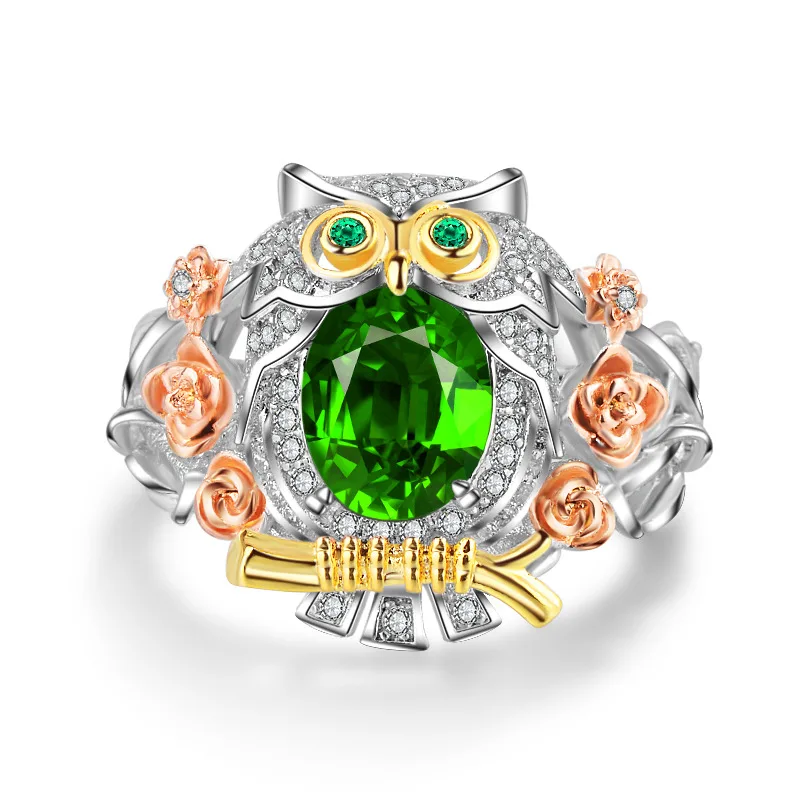 Уникальный большой стиль животных Boho палец кольца многоцветный золотой