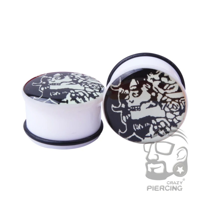 2 шт. Модные акриловые затычки для ушей туннели цветы треугольные человеческие