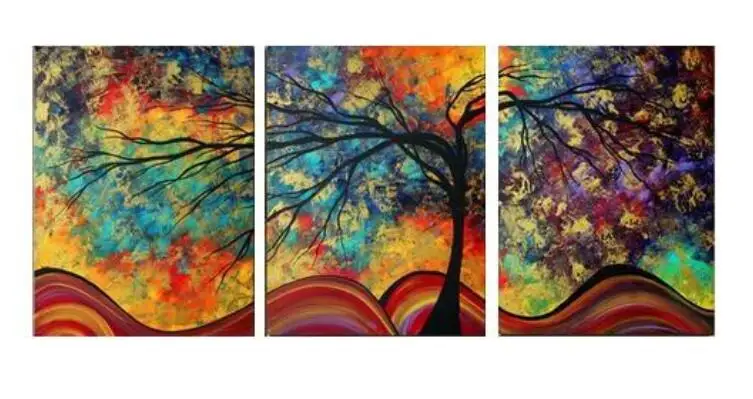 

TOUOILP full square Diamond Painting 3 Luiken Gekleurden Boom