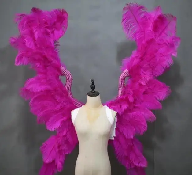 Big size natural High quality Cosplay props large rose red angel wings wedding bar Decorations photography EMS shipping | Дом и сад