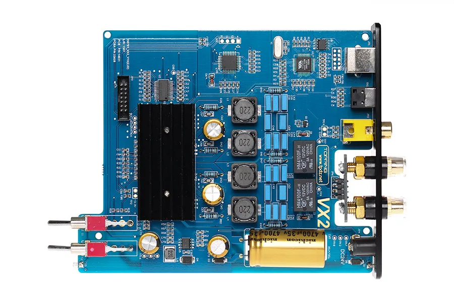 Topping VX2 full digital amplifier support 24bit/192kHz Coaxial &amp Optical input and 24bit/96kHz USB input.40W x 2 BTL output |