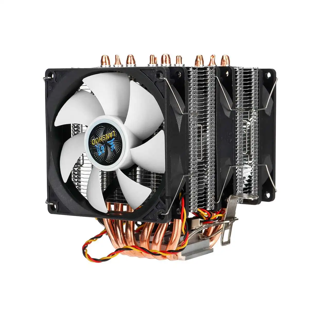 Белый 3Pin 6 медные тепловые трубки двойной башня PC процессор кулер вентилятор охлаждения кулер радиатор для LGA 1150/1151/1155/1156/1366/775 - Цвет лезвия: Белый