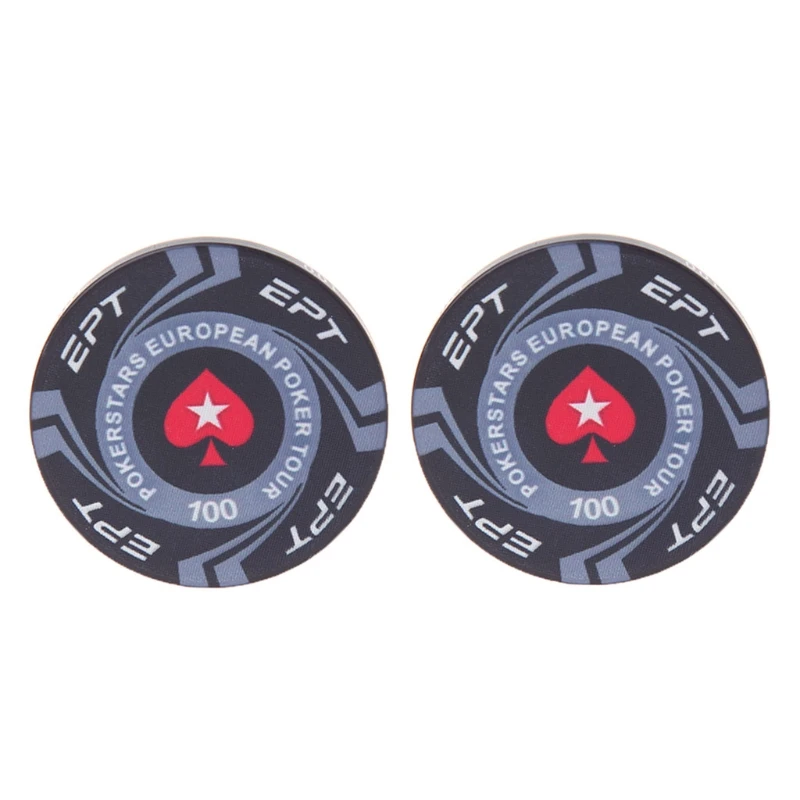 100 2 шт 4 см EPT керамические фишки для покера европейские Pokers Tour Texas Hold'em монеты для казино - Цвет: 100