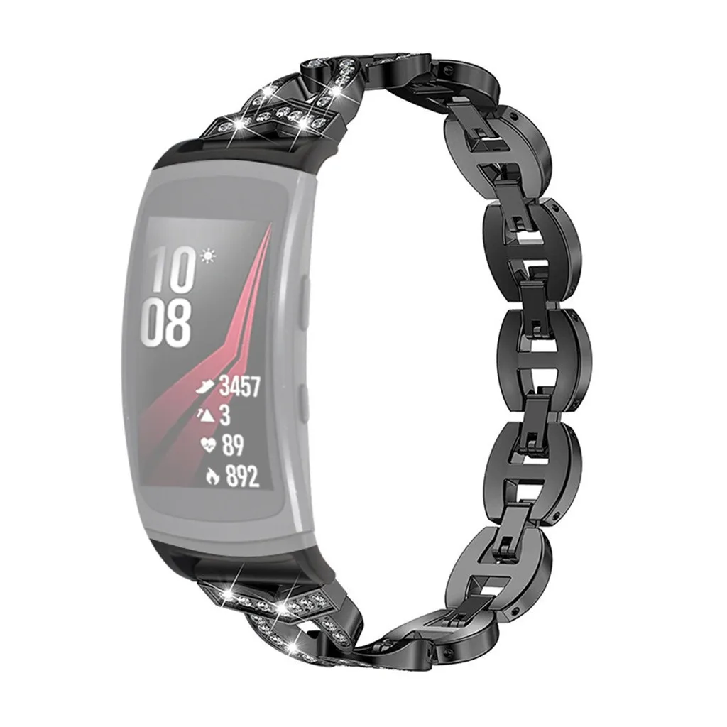 Смарт-часы ремешок Smartband mi band Нержавеющая цепь браслет Смарт для ремешка часов для samsung gear Fit 2/Fit 2Pro