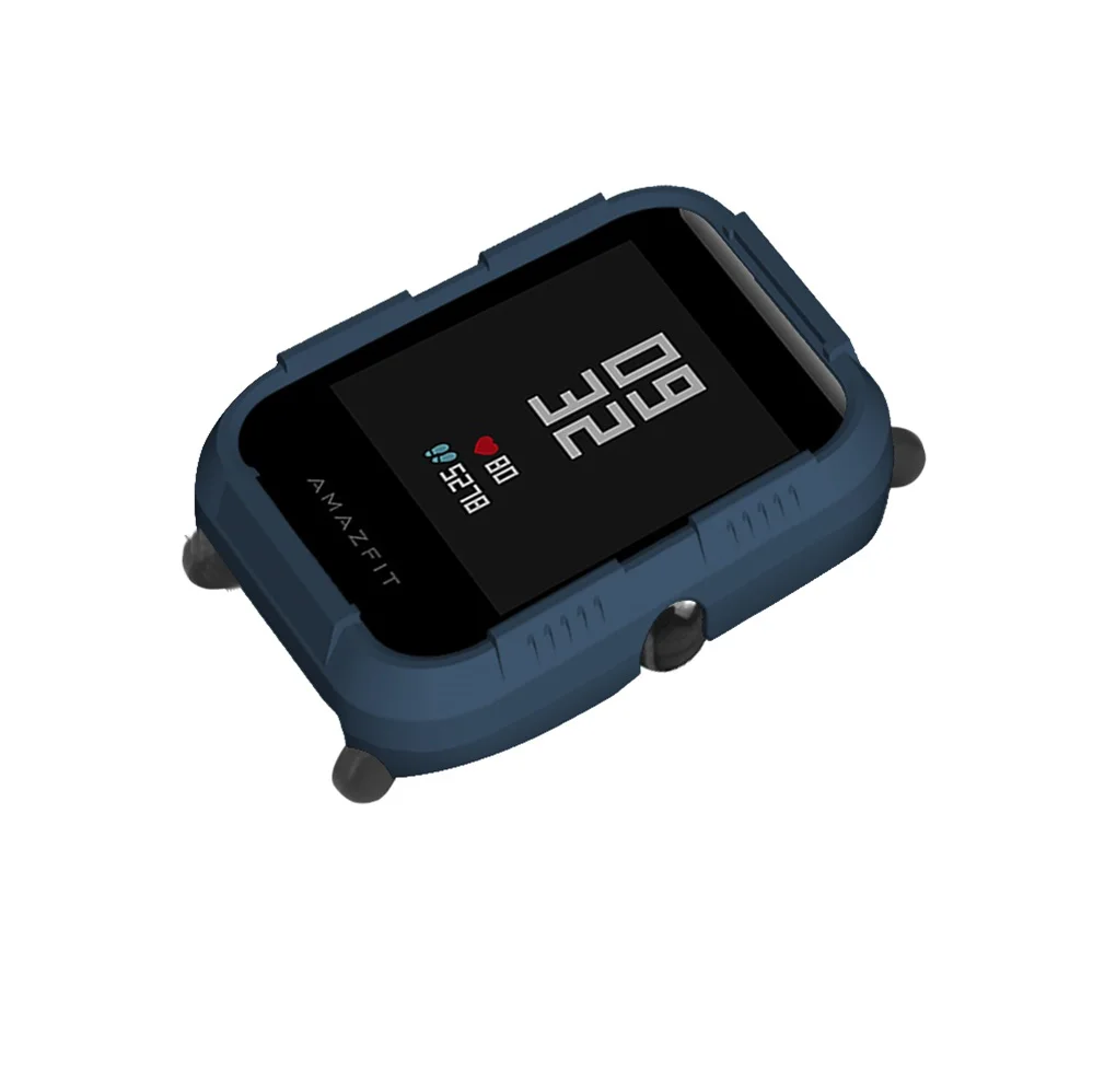 Dark blue Защитный чехол для Xiaomi Amazfit Bip Youth Watch, Жесткий Чехол из поликарбоната, защитный бампер для Amazfit Bip Bit, аксессуары - Цвет: Dark blue