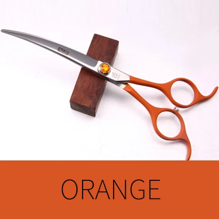 orange Fenice в использовании профессиональное красочное 6,5 дюймов собака мелких животных собака уход за волосами изогнутые ножницы - Цвет: orange