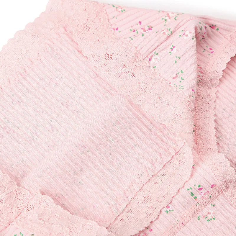 AWAYTR High Waist Women Floral Panties Lace Flower Print Briefs Cute Comfortable Lingerie Ropa Interior Femenina Sexy Hot | Женская