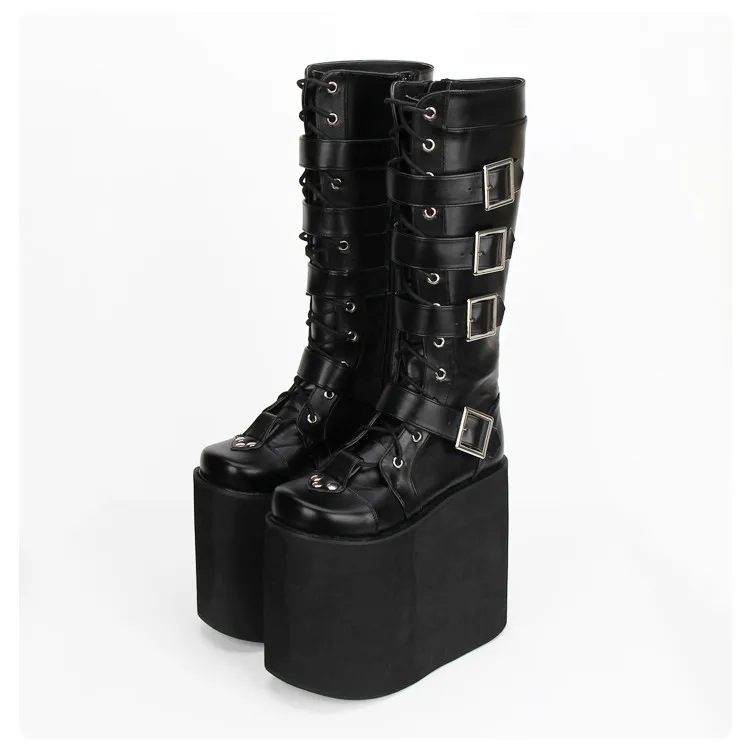 

Princess sweet punk shoes LOLITA COS animation classic boots high boots lace high-heeled platform side zipper female pu9708