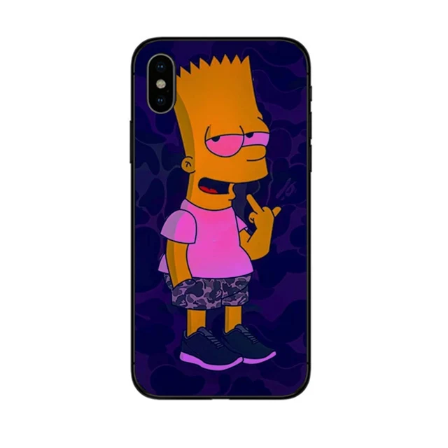 BLACK TPU Simpson Черный силиконовый чехол для телефона Homer J. Simpson для iPhone 6, 6 s, 7, 8 Plus, X, 10, XR, XS, Max, 5, 5S, SE, Bart, Simpson, забавный мультяшный чехол - Цвет: BLACK TPU Simpson