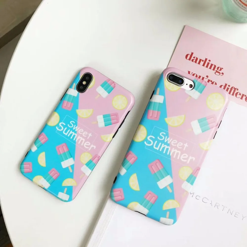 ZMASI летом мороженое чехол для телефона iPhone X Чехлы 7 6 S 8 плюс задняя крышка мягкий