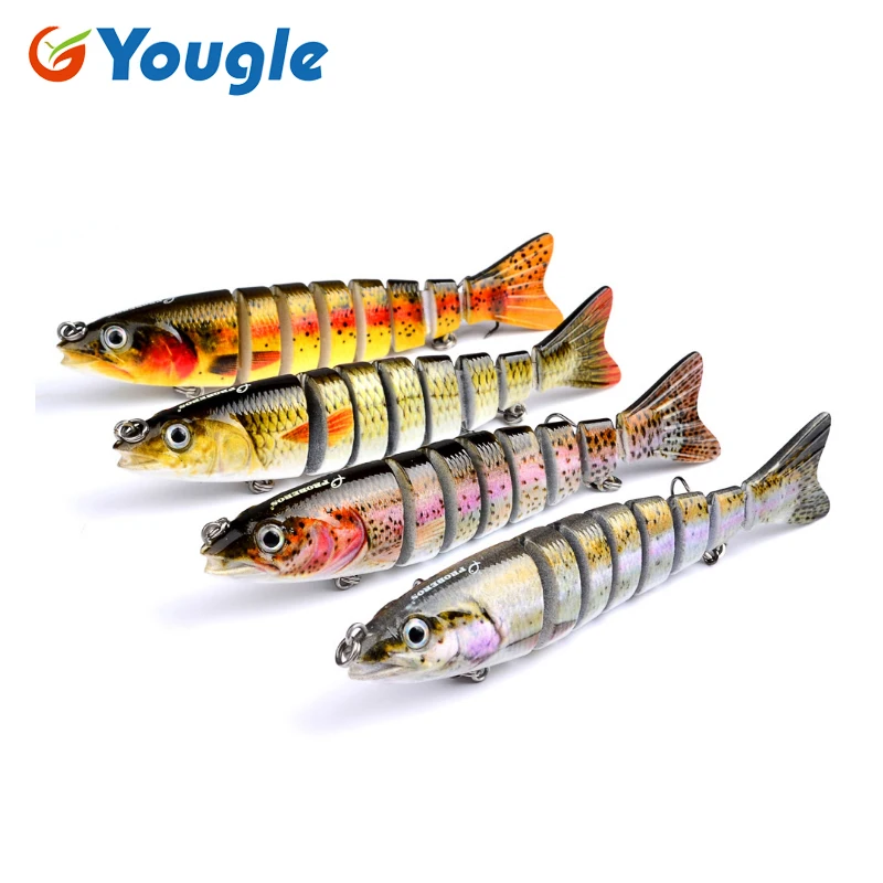 

YOUGLE Plastic Fishing Lures Bass 8-seqement Multi Joined 19g 12cm