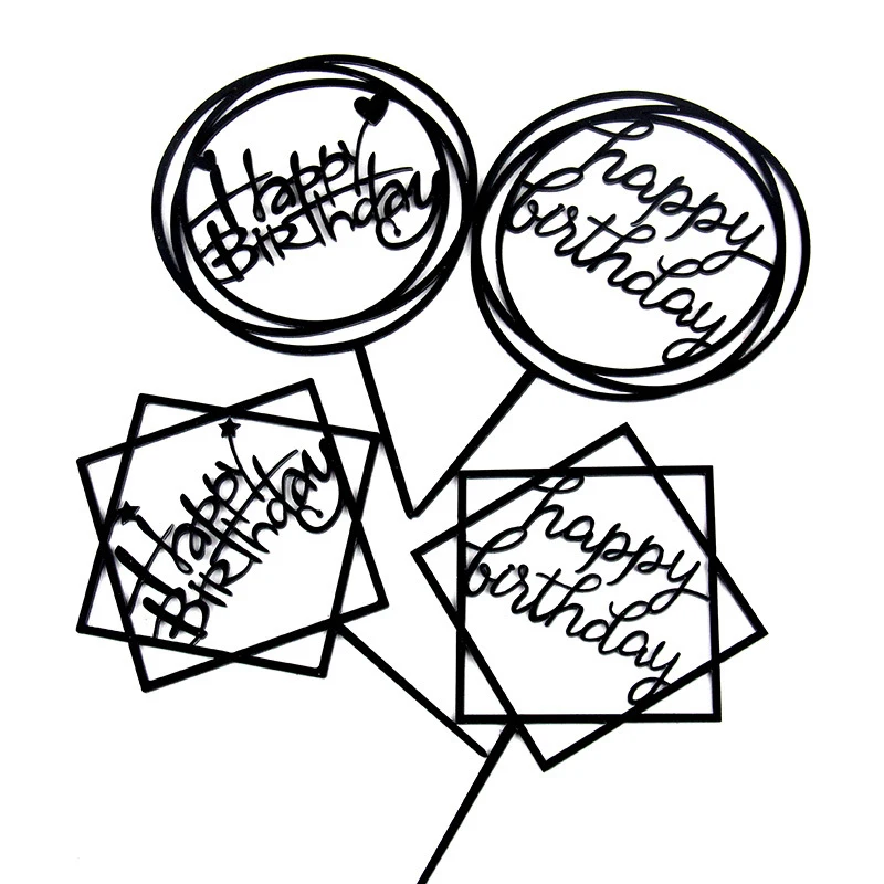 Акриловые украшения для дома с надписью «Love Cupcake» и «Happy Birthday», золотые и Серебристые украшения для выпечки, украшения для свадебного торта, 1 шт., новые модные вечерние принадлежности