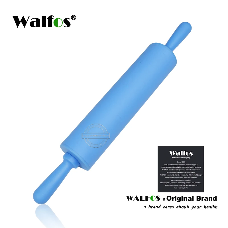 WALFOS 22 см с антипригарным покрытием, помадковая роликовая скалка для детей fondant(сахарная) торт Тесто ролика для декорирования торта ролик ремесла инструмент для выпечки и готовки - Цвет: blue 22cm
