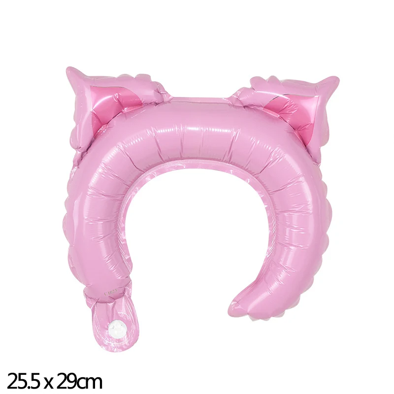 B12 pig 5/10 шт. милые животные Фольга повязка на голову шар кролик корова лиса Единорог Кот медведь свадебной детская вечеринка в честь Дня Рождения Декор - Цвет: B12 pig