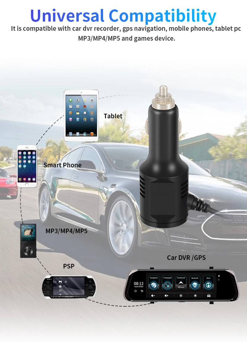 Phisung мини USB Автомобильное зарядное устройство DC Выход 5V 6.2A с двумя портами USB для автомобиля dvr камера gps навигация телефон планшет вход 8 V-36 V