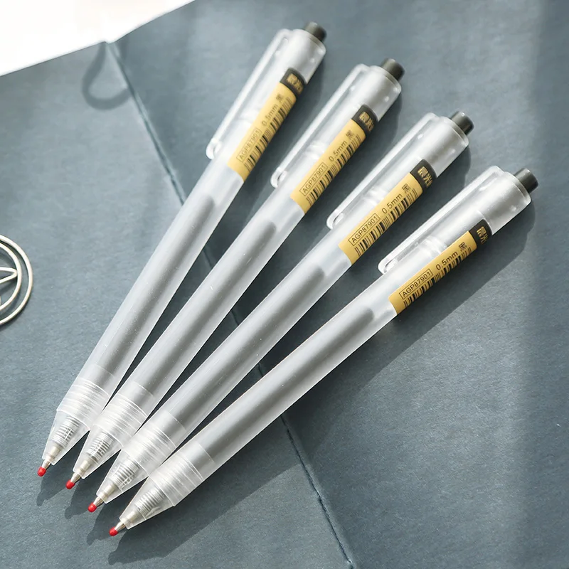 

10PCS M&G Youpin Pressing Gel Pen 0.5mm Frosted Translucent Black Pen To Write