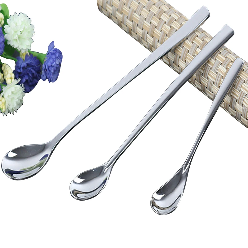 

Hot Selling 6pcs Creative Stainless Steel Coffee Spoon Stirring Spoon Set Small Dessert Tea spoon For Snake Flatware Set 3 size