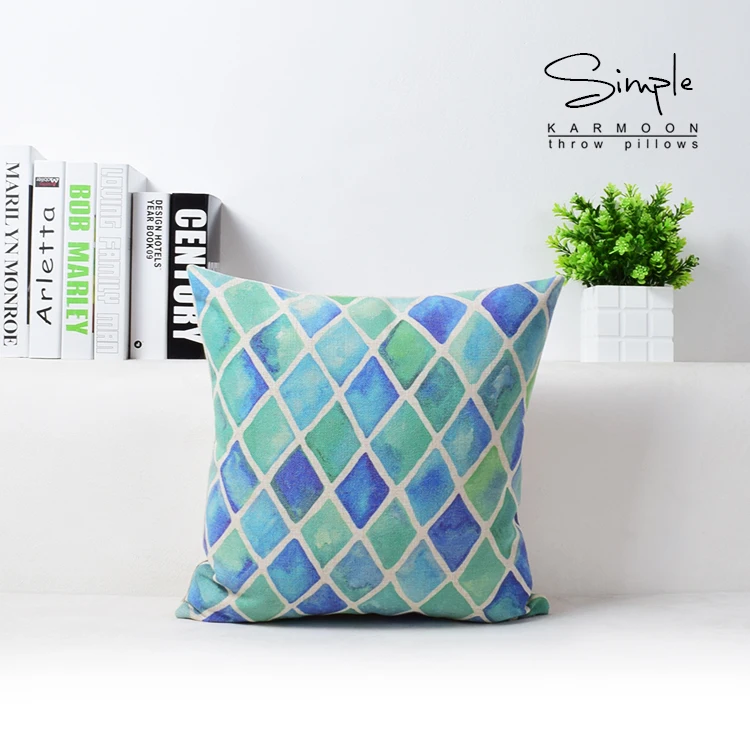 Акварель геометрический чехол для подушки льняные бриллиантовые Декоративные