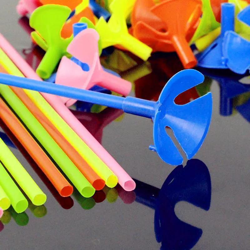 30 компл./лот 27 см вечерние шары Белый Черный латексный держатель для воздушных шаров/полюс пластиковые палочки Свадебный шар поддержка стержня Декор Аксессуары