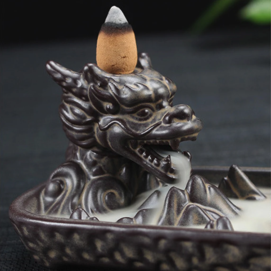 10 шт. благовония горелка + конусы Дракон ценсер подарок домашний Декор Горячая