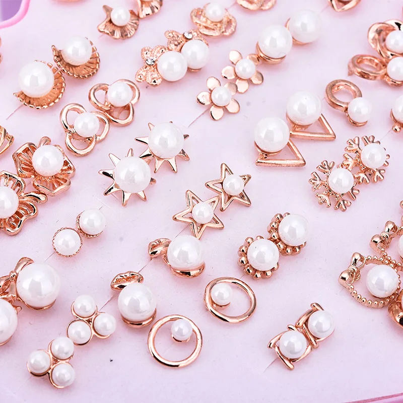 Оптовая продажа 36 парт/Лот очаровательные серьги гвоздики для девушек и женщин