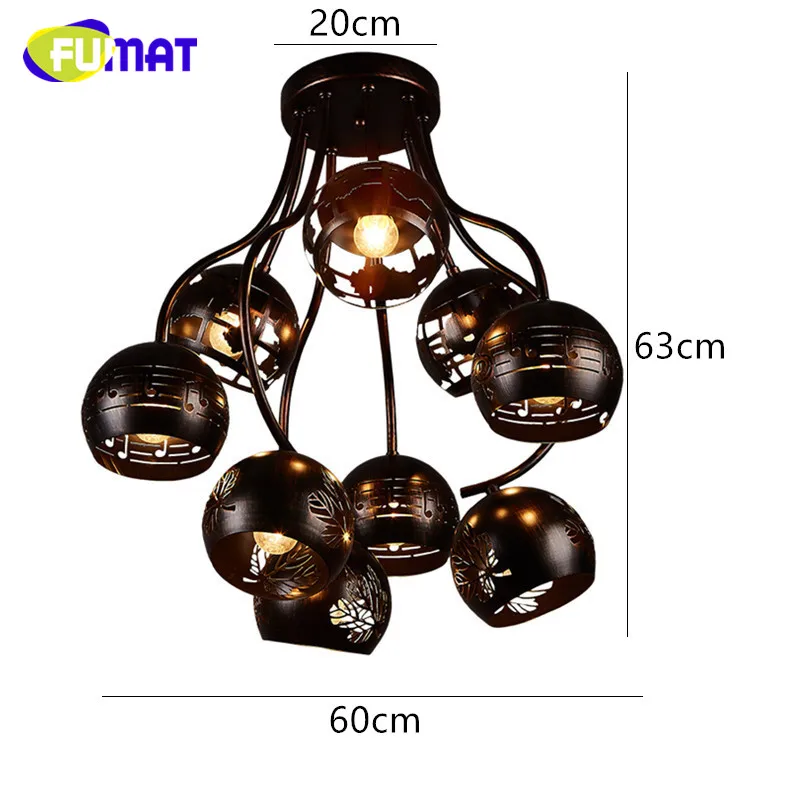 American Industrial Ceiling Lights Bar Retro Lamps Rusty Color Dinning Room Stairs Light Fixtures 9 Heads | Лампы и освещение
