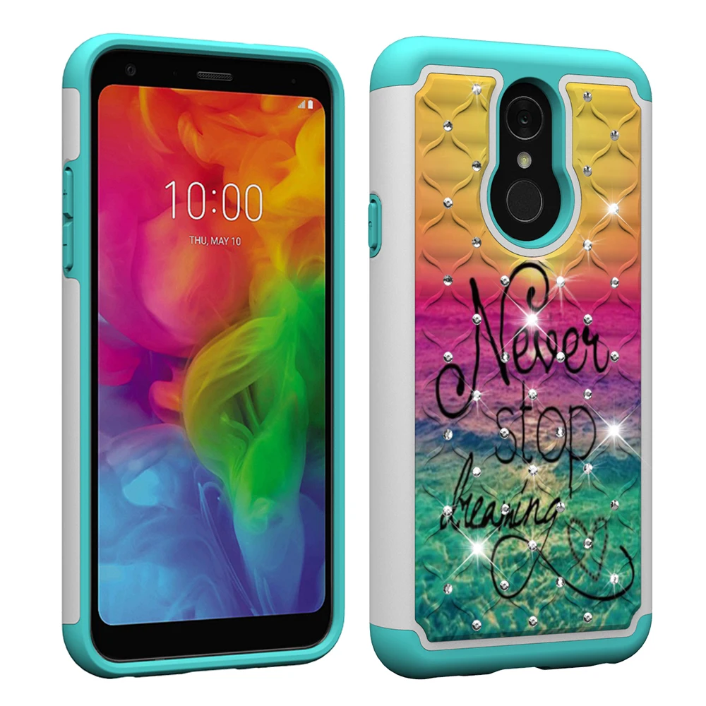 PC+TPU Glitter Case for coque LG Q7 Q7a Plus G7 ThinQ K10 2018 K30 Q Stylus X Power 2 Cover | Мобильные телефоны и