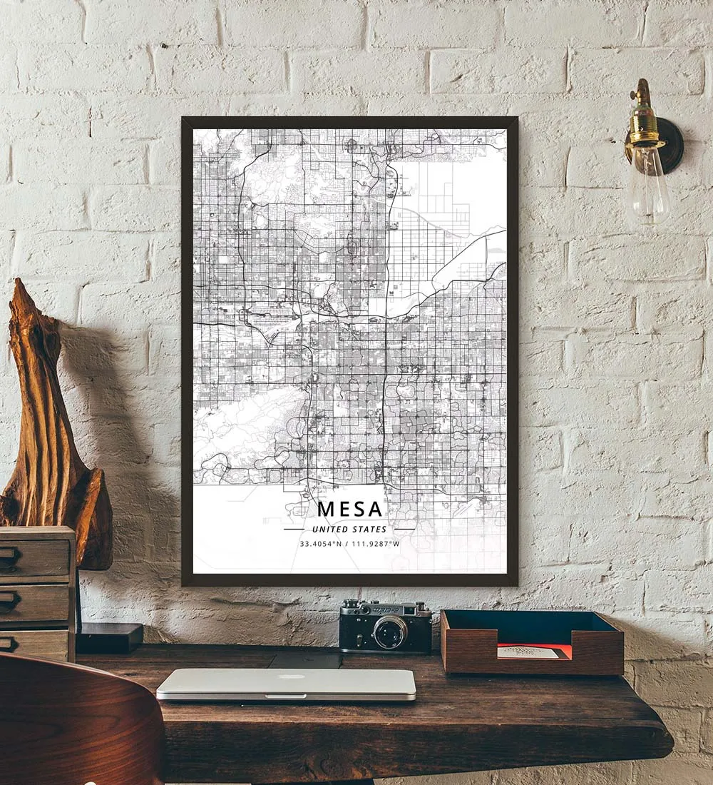 Mesa Phoenix Tucson AZ Arizona USA United States of America Map Poster | Дом и сад