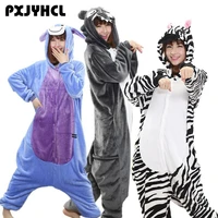 adult anime kigurumi onesies zebra golf costume for women animal blue donkey wolf stitch onepieces sleepwear home cloths girl