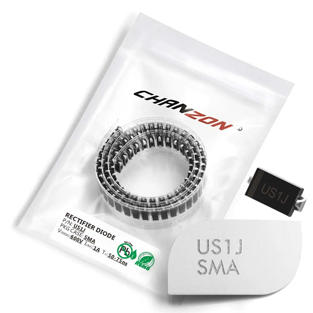 100 шт. US1J SMD ультра быстрое восстановление выпрямительного диода 1A 600 V 50-75ns SMA(DO-214AC) 1 Ампер 600 вольт US 1J диоды