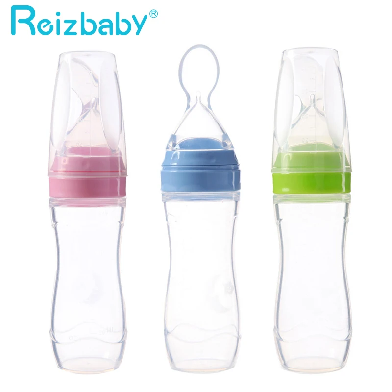 Reizbaby детская ложка бутылка силиконовый Совок пищевая добавка рис мюсли подача