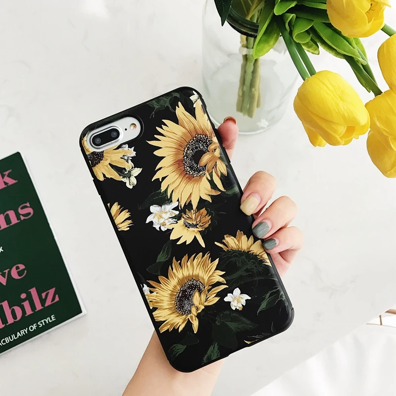 Для iPhone XS Max случае Роскошные красочные подсолнечника с изображением кактусов