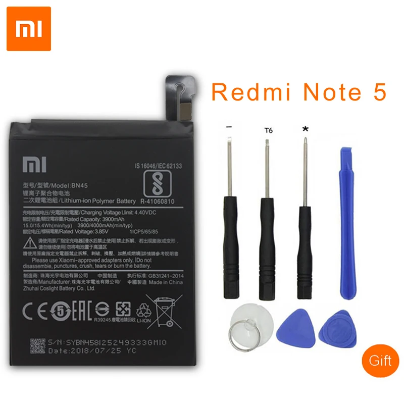 Оригинальные сменные аккумуляторы Xiaomi BN45 для Mi note2 Redmi Note 5 Note5 аккумулятор