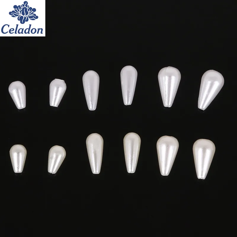 50-200pcs White&ampIvory Many Size Oval Shape&ampTear Drop Plastic ABS Pearl Loose Spacer DIY Beads For Jewelry Findings Making | Украшения