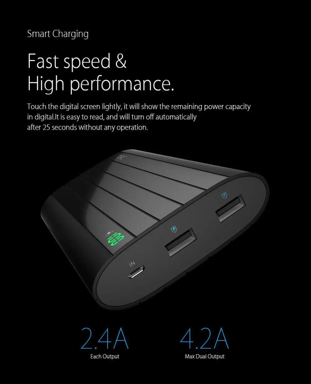Из России) Vinsic Iron P6 20000 mAh внешний аккумулятор зарядное устройство двойной USB
