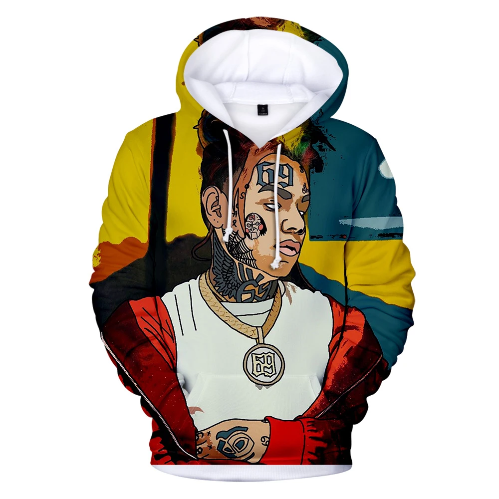 Модные новые толстовки Rapper 6IX9INE 3D мужские/женские осенние повседневные tekasti69