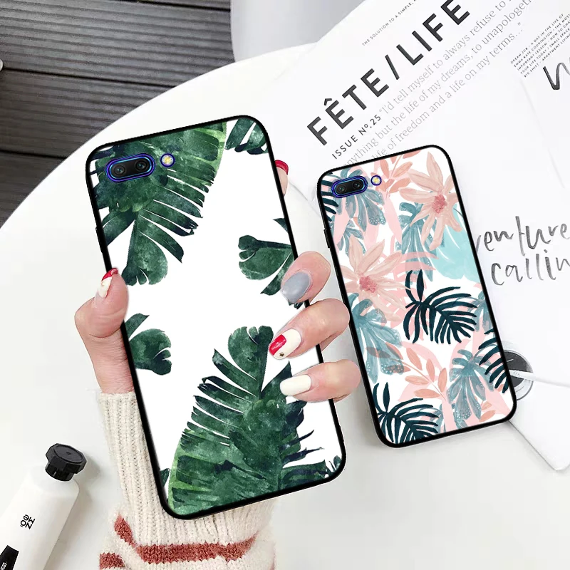 Силиконовый чехол Art Flowers Leaf для Huawei honor 6A 7A Pro 7X 8 Lite 8A 8X 8C 9 Note 10 View 20 20S 9X|Бамперы| |